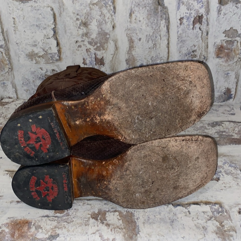 Los Altos Men’s Python Square Toe Boots ( Brown )… - image 8